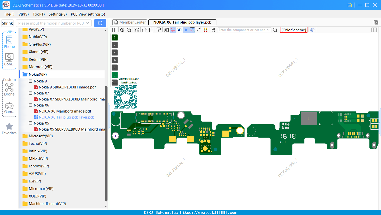 NOKIA X6 Tail Plug Pcb Layer